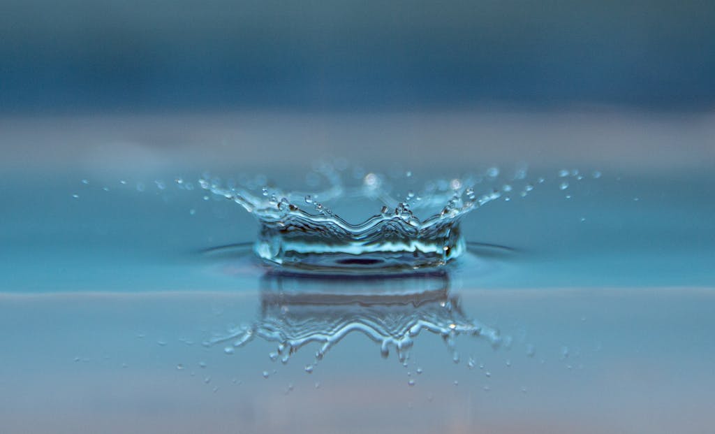 Water Droplet in Shallow Photo